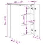 vidaXL Kúpeľňová zrkadlová skrinka Sonoma dub 63,5 x 15,5 x 70 cm – Obrázok 13
