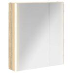 vidaXL Kúpeľňová zrkadlová skrinka Sonoma dub 63,5 x 15,5 x 70 cm – Obrázok 2