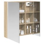 vidaXL Kúpeľňová zrkadlová skrinka Sonoma dub 63,5 x 15,5 x 70 cm – Obrázok 3