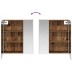 vidaXL Kúpeľňová zrkadlová skrinka Staré drevo 63,5 x 15,5 x 70 cm – Obrázok 12