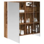 vidaXL Kúpeľňová zrkadlová skrinka Staré drevo 63,5 x 15,5 x 70 cm – Obrázok 3