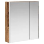 vidaXL Kúpeľňová zrkadlová skrinka Staré drevo 63,5 x 15,5 x 70 cm – Obrázok 5