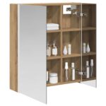 vidaXL Kúpeľňová zrkadlová skrinka Remeselnícky dub – Obrázok 3