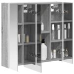 vidaXL Kúpeľňová zrkadlová skrinka Sivý Sonoma 63,5 x 15,5 x 60,5 cm – Obrázok 3
