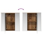 vidaXL Kúpeľňová zrkadlová skrinka Staré drevo 63,5 x 15,5 x 60,5 cm – Obrázok 12