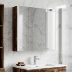 vidaXL Kúpeľňová zrkadlová skrinka Staré drevo 63,5 x 15,5 x 60,5 cm – Obrázok 4