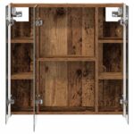 vidaXL Kúpeľňová zrkadlová skrinka Staré drevo 63,5 x 15,5 x 60,5 cm – Obrázok 7