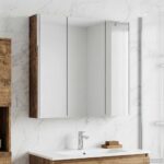 vidaXL Kúpeľňová zrkadlová skrinka Dymová dub 73.5 x 15.5 x 70 cm – Obrázok 4