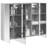 vidaXL Kúpeľňová zrkadlová skrinka Sivý Sonoma 83,5 x 15,5 x 70 cm – Obrázok 3