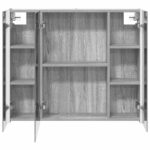 vidaXL Kúpeľňová zrkadlová skrinka Sivý Sonoma 83,5 x 15,5 x 70 cm – Obrázok 7