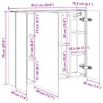 vidaXL Kúpeľňová zrkadlová skrinka Staré drevo 83,5 x 15,5 x 70 cm – Obrázok 13