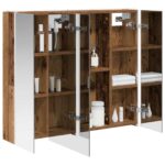 vidaXL Kúpeľňová zrkadlová skrinka Staré drevo 83,5 x 15,5 x 70 cm – Obrázok 3