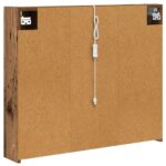 vidaXL Kúpeľňová zrkadlová skrinka Staré drevo 83,5 x 15,5 x 70 cm – Obrázok 9