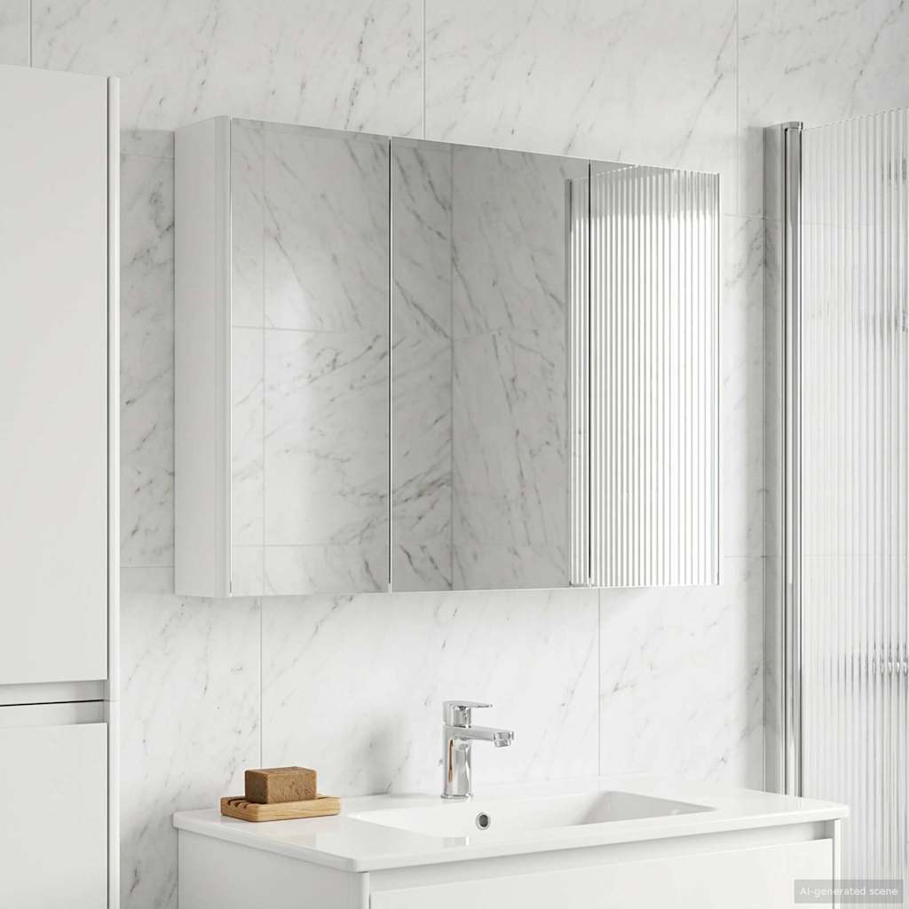 889271_1.jpg vidaXL Kúpeľňová zrkadlová skrinka Biela 103,5 x 15,5 x 70 cm – Obrázok 1