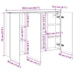 vidaXL Kúpeľňová zrkadlová skrinka Sonoma dub 103,5 x 15,5 x 70 cm – Obrázok 13
