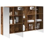 vidaXL Kúpeľňová zrkadlová skrinka Staré drevo 103,5 x 15,5 x 70 cm – Obrázok 3