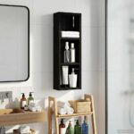 vidaXL Kúpeľňová nástenná skriňa Nástenný Čierny Dub 20 x 10 x 60,5 cm – Obrázok 4