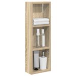 vidaXL Kúpeľňová nástenná skriňa Nástenný Sonoma dub 20 x 10 x 60,5 cm – Obrázok 3