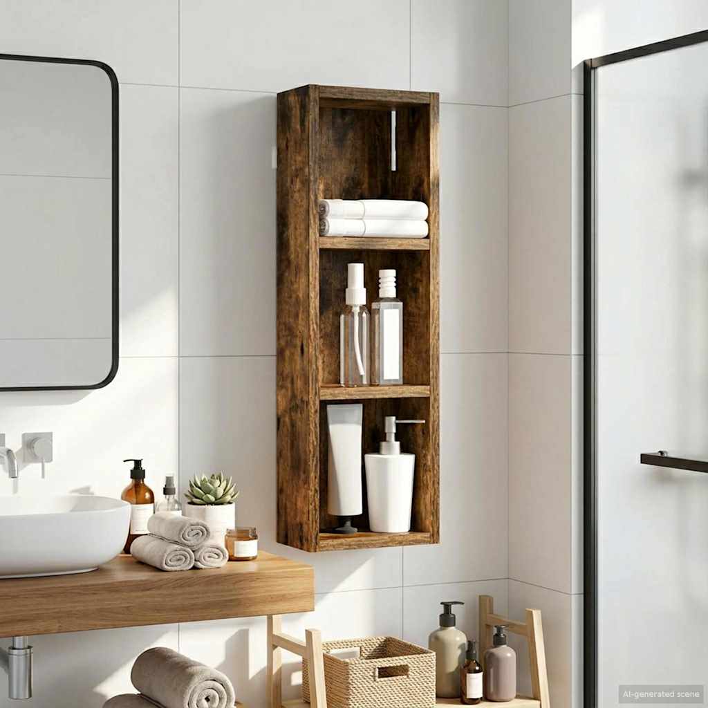 889291_1.jpg vidaXL Kúpeľňová nástenná skriňa Nástenný Údený Dub 20 x 10 x 60,5 cm – Obrázok 1