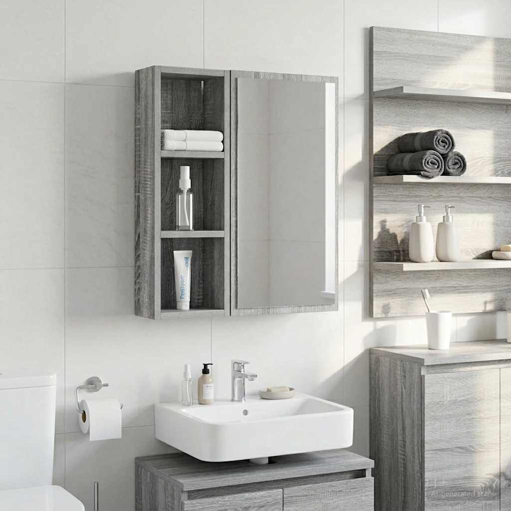 889292_1.jpg vidaXL Kúpeľňová nástenná skriňa Sivá Sonoma 20 x 10 x 60,5 cm – Obrázok 1