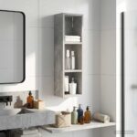 vidaXL Kúpeľňová nástenná skriňa Betónovo Sivá 20 x 14 x 70 cm – Obrázok 4