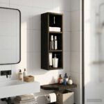 vidaXL Kúpeľňová nástenná skriňa Nástenný Čierny Dub 20 x 16 x 62,5 cm – Obrázok 4