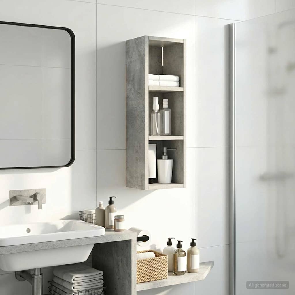 889306_1.jpg vidaXL Kúpeľňová nástenná skriňa Betónovo Sivá 20 x 16 x 62,5 cm – Obrázok 1