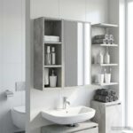 vidaXL Kúpeľňová nástenná skriňa Betónovo Sivá 20 x 16 x 62,5 cm – Obrázok 5