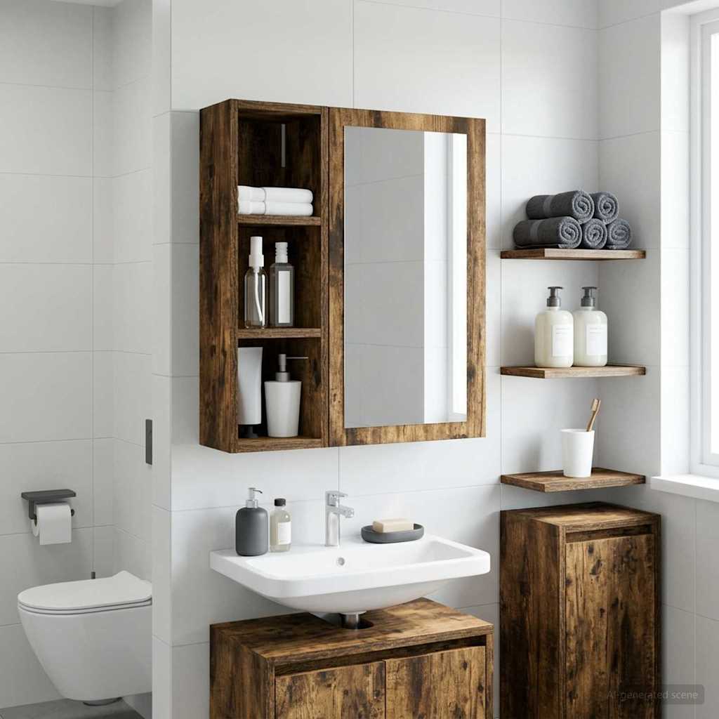889307_1.jpg vidaXL Kúpeľňová nástenná skriňa Nástenný Údený Dub 20 x 16 x 62,5 cm – Obrázok 1
