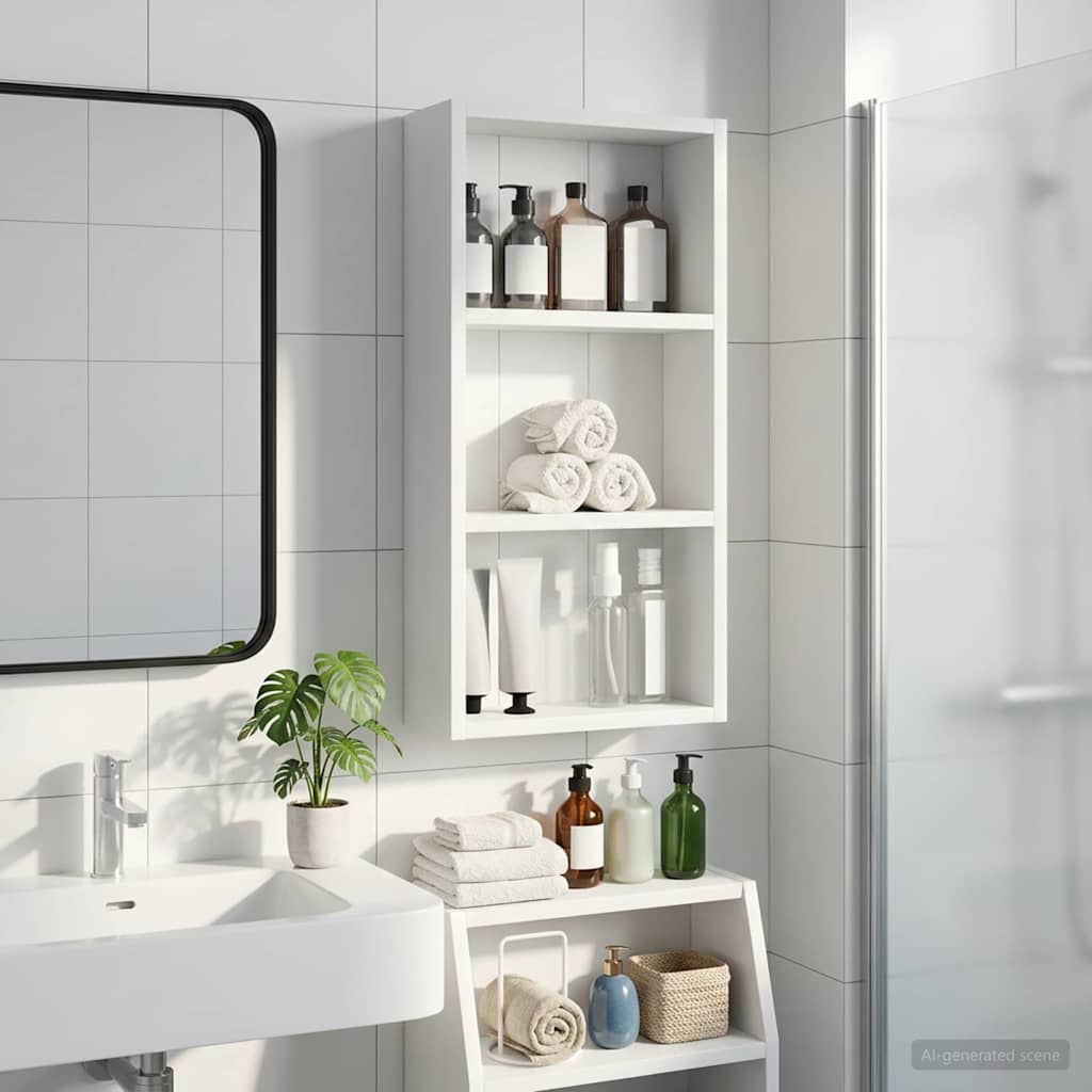 889319_1.jpg vidaXL Kúpeľňová nástenná skriňa s poličkou Biely 30 x 10 x 60,5 cm – Obrázok 1