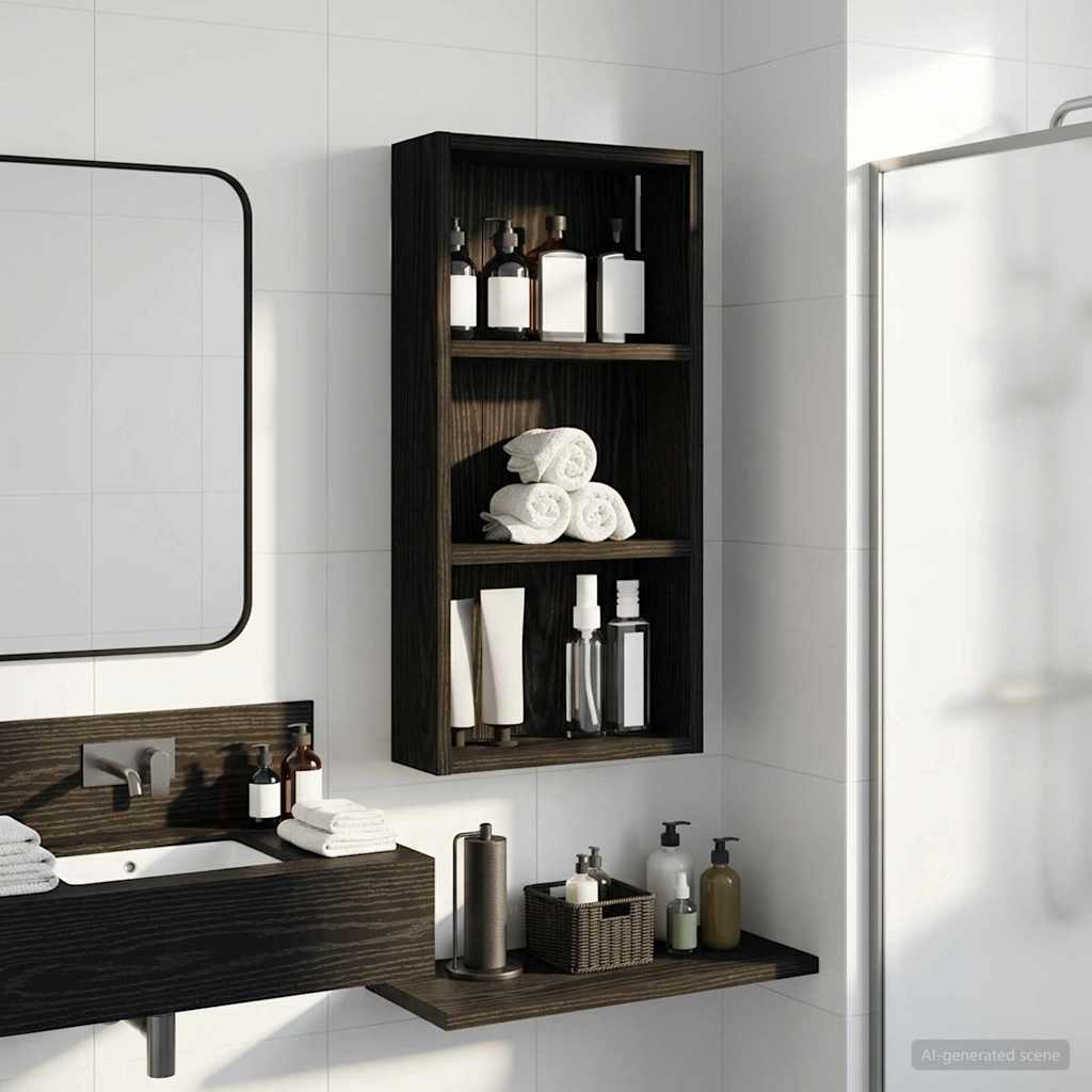 889320_1.jpg vidaXL Kúpeľňová nástenná skriňa Nástenný Čierny Dub 30 x 10 x 60,5 cm – Obrázok 1
