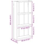 vidaXL Kúpeľňová nástenná skriňa Nástenný Sonoma dub 30 x 10 x 60,5 cm – Obrázok 10