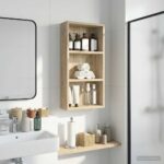 vidaXL Kúpeľňová nástenná skriňa Nástenný Sonoma dub 30 x 10 x 60,5 cm – Obrázok 5