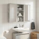 vidaXL Kúpeľňová nástenná skriňa Betónovo Sivá 30 x 14 x 70 cm – Obrázok 4