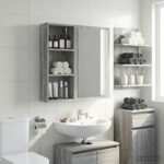 vidaXL Kúpeľňová nástenná skriňa Nástenný Sivá Sonoma 30 x 14 x 70 cm – Obrázok 5