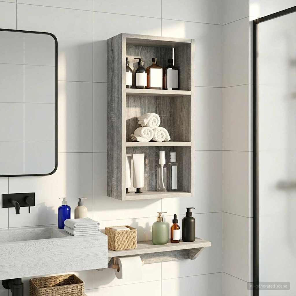 889340_1.jpg vidaXL Kúpeľňová nástenná skriňa Sivá Sonoma 30 x 16 x 62,5 cm – Obrázok 1