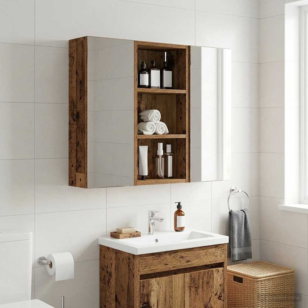 889341_1.jpg vidaXL Kúpeľňová nástenná skriňa Staré drevo 30 x 16 x 62,5 cm – Obrázok 1