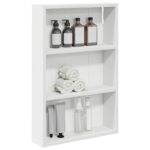 vidaXL Kúpeľňová nástenná skriňa s poličkou Biely 40 x 10 x 60,5 cm – Obrázok 3