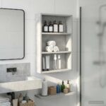 vidaXL Kúpeľňová nástenná skriňa Betónovo Sivá 40 x 10 x 60,5 cm – Obrázok 5