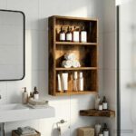 vidaXL Kúpeľňová nástenná skriňa Nástenný Údený Dub 40 x 10 x 60,5 cm