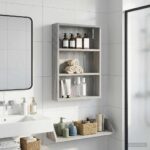 vidaXL Kúpeľňová nástenná skriňa Sivá Sonoma 40 x 10 x 60,5 cm – Obrázok 4