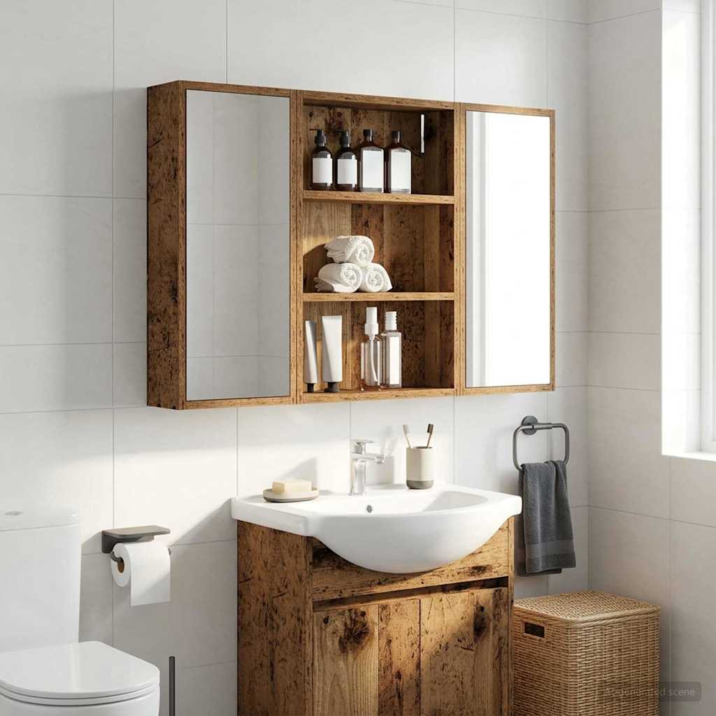 889357_1.jpg vidaXL Kúpeľňová nástenná skriňa Staré drevo 40 x 10 x 60,5 cm – Obrázok 1