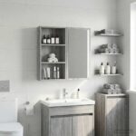 vidaXL Kúpeľňová nástenná skriňa Nástenný Sivá Sonoma 40 x 14 x 70 cm – Obrázok 5
