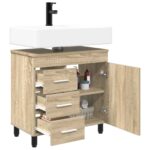 vidaXL Kozmetický stolík do kúpeľne Dub sonoma 60 x 35 x 60 cm – Obrázok 3