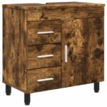 vidaXL Kozmetický stolík do kúpeľne Dymový dub 60 x 35 x 60 cm – Obrázok 2