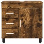 vidaXL Kozmetický stolík do kúpeľne Dymový dub 60 x 35 x 60 cm – Obrázok 5