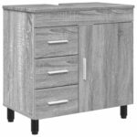 vidaXL Kozmetický stolík do kúpeľne Sivý Sonoma 60 x 35 x 60 cm – Obrázok 2