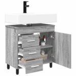 vidaXL Kozmetický stolík do kúpeľne Sivý Sonoma 60 x 35 x 60 cm – Obrázok 3
