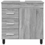 vidaXL Kozmetický stolík do kúpeľne Sivý Sonoma 60 x 35 x 60 cm – Obrázok 5
