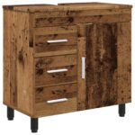 vidaXL Kozmetický stolík do kúpeľne Staré drevo 60 x 35 x 60 cm – Obrázok 2